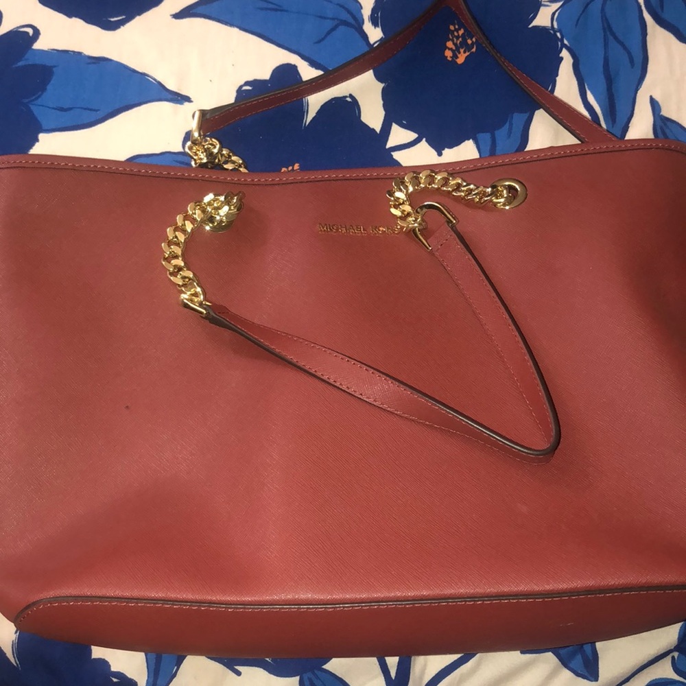 Brick Michael Kors Jet Set MultiFunction Tote Bag